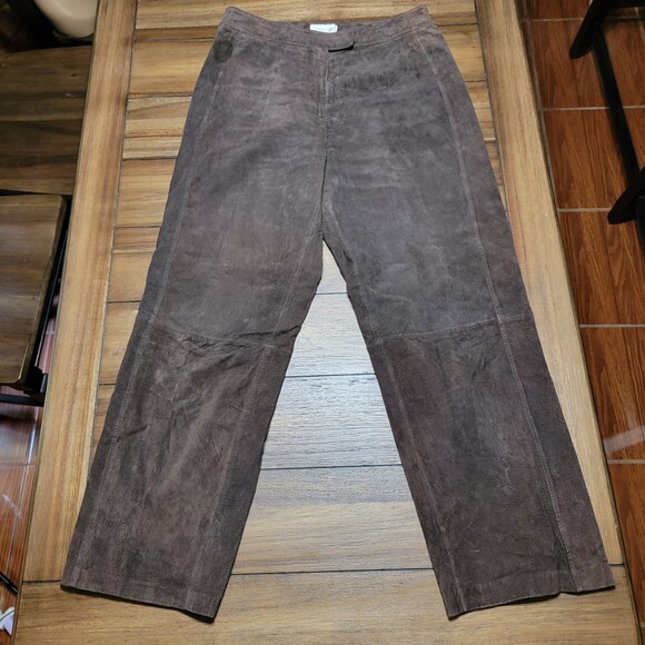 Chadwick's 100% Leather Pants Dark Brown - Size 14 - Picture 1 of 5
